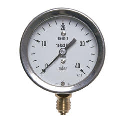 Manometr pro nízké tlaky MKS 160 mm 1/2" -40 až 0 mbar
