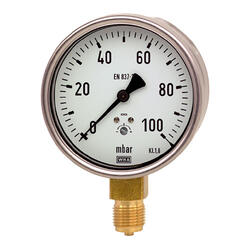 Manometr pro nízké tlaky MKS 100 mm 1/2" -100 až 0 mbar