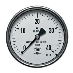 Manometr pro nízké tlaky MKZ 160 mm 1/2" 0-40 mbar