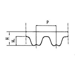 Ozubený řemen RPP5-25 mm ISORAN, guma metráž - 2