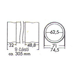 2 1/2" segment - základní stavební díl pro sestavení sací hadice - 81201.1 - 2